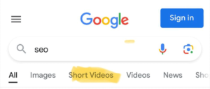 Google's Short Videos Tab update