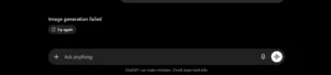 ChatGPT Images dashboard displaying the AI image generation interface, image prompt bar, and previously